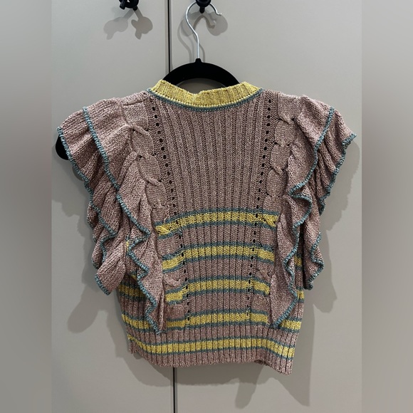 Philosophy di Lorenzo seraphini ruffled metallic knit top 36 - Picture 2 of 3